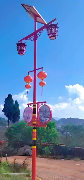 路灯为什么要挂灯笼中国结